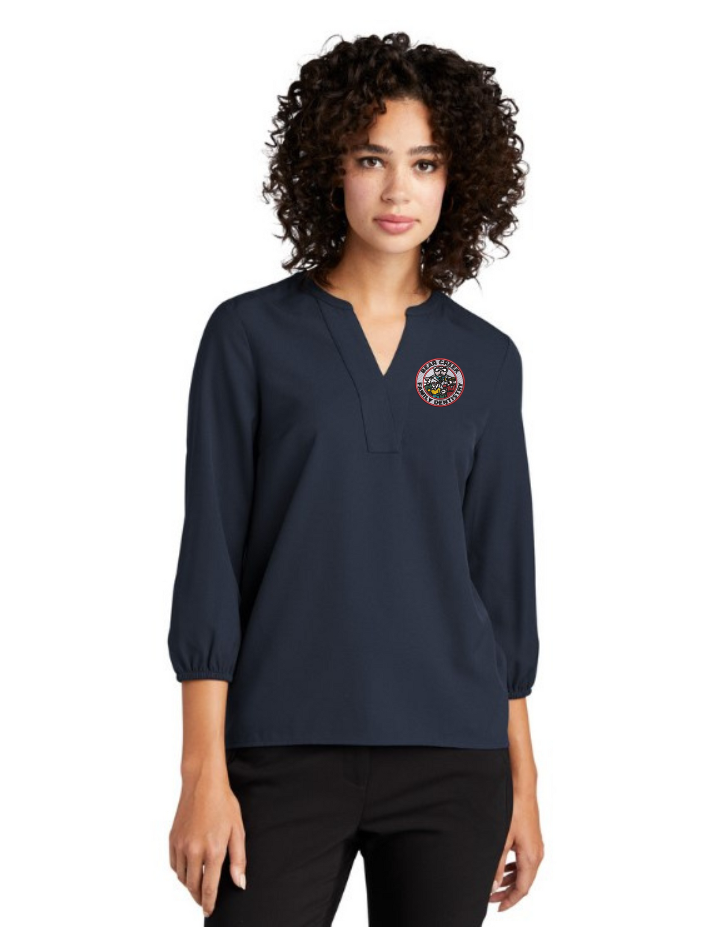 MM2011 Mercer+Mettle® Women's Stretch Crepe 3/4-Sleeve Blouse