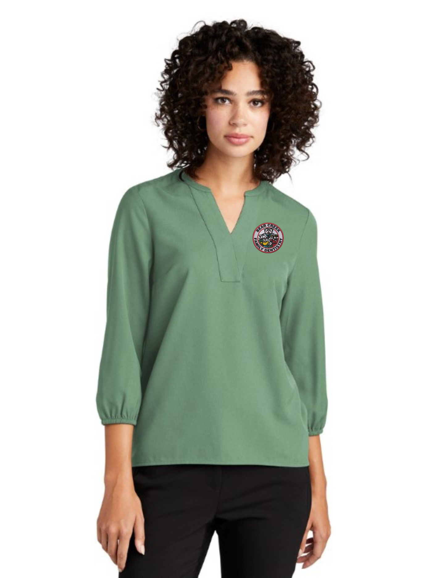 MM2011 Mercer+Mettle® Women's Stretch Crepe 3/4-Sleeve Blouse
