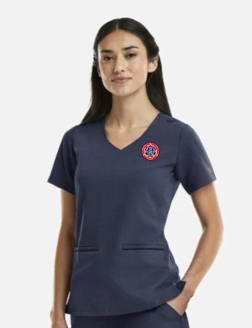 DAD Women's Matrix Pro Top 3902 (Dallas Academy of Dentistry- Heather Navy)