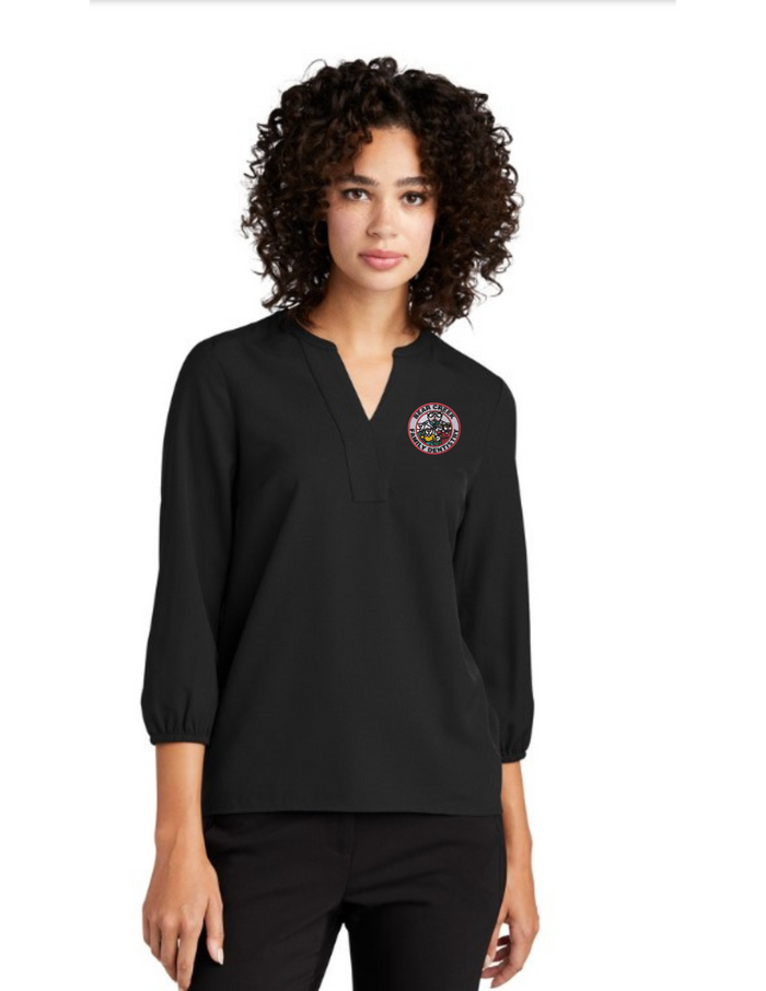 BCFD_MM2011 Mercer+Mettle® Women's Stretch Crepe 3/4-Sleeve Blouse