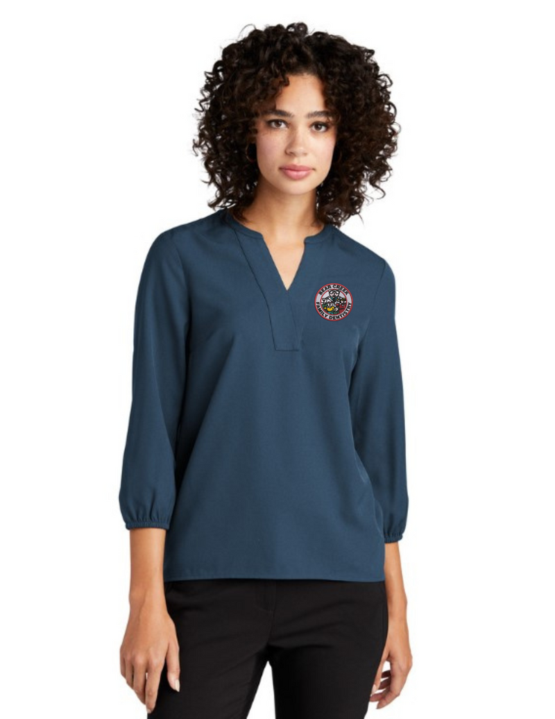 BCFD_MM2011 Mercer+Mettle® Women's Stretch Crepe 3/4-Sleeve Blouse