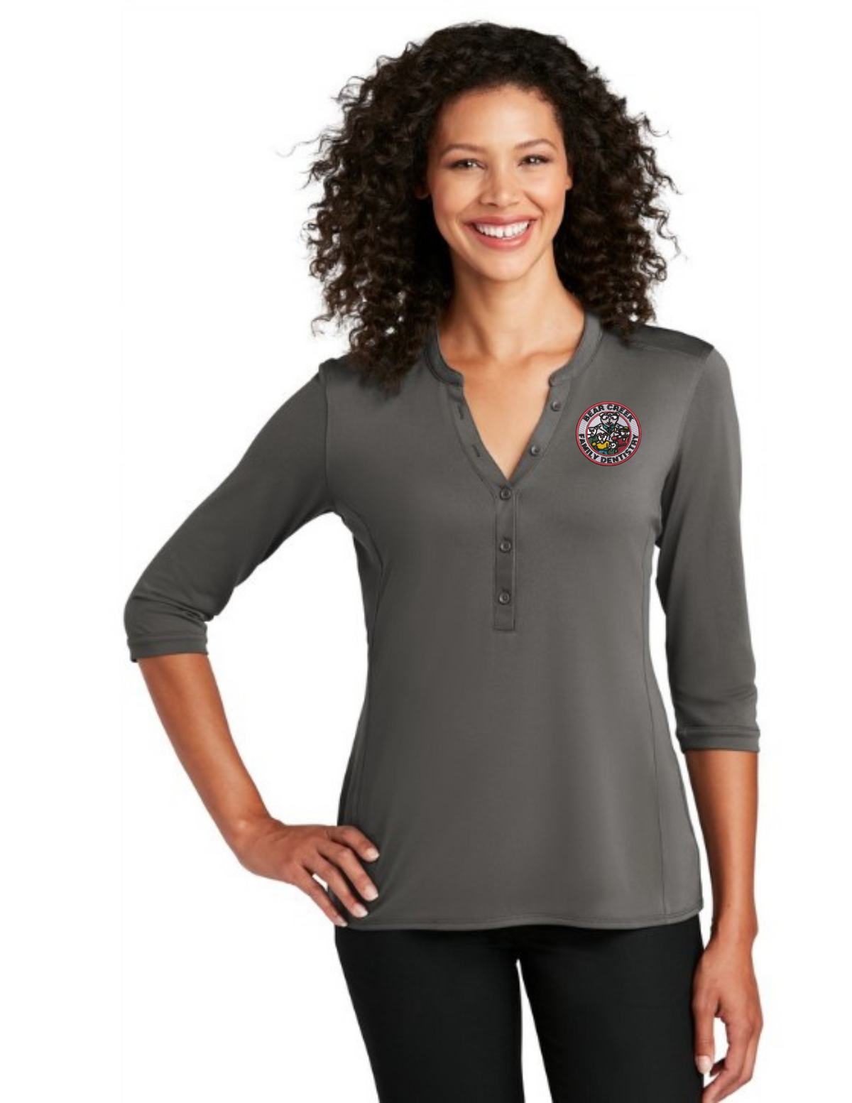 BCFD_LK750 Port Authority ® Women's UV Choice Pique Henley