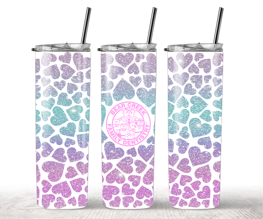 Tumbler Sparkly Hearts